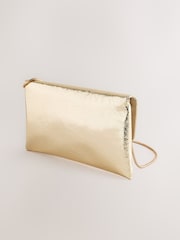 Gold Clutch Bag With Detachable Chain - Image 5 of 8
