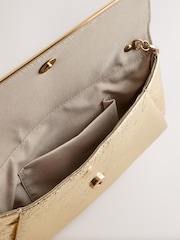 Gold Clutch Bag With Detachable Chain - Image 8 of 8