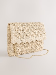 Natural Straw Look Clutch Bag - Image 1 of 5