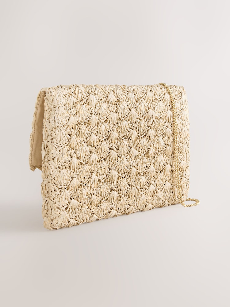 Natural Straw Look Clutch Bag - Image 2 of 5