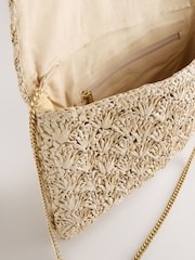 Natural Straw Look Clutch Bag - Image 3 of 5