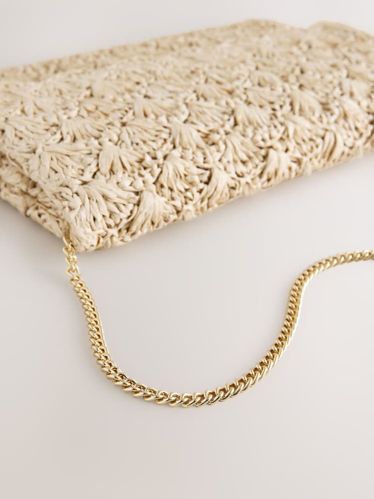 Natural Straw Look Clutch Bag - Image 5 of 5