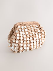 Natural Raffia Shell Clutch Bag - Image 4 of 9