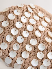 Natural Raffia Shell Clutch Bag - Image 8 of 9