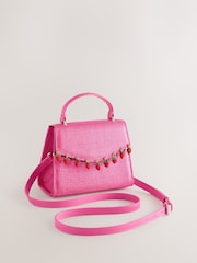 Pink Strawberry Top Handle Bag - Image 5 of 9