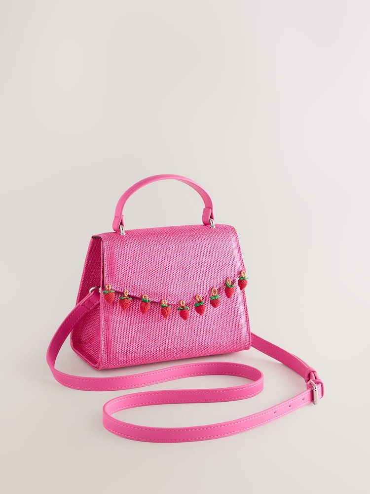 Pink Strawberry Top Handle Bag - Image 5 of 9