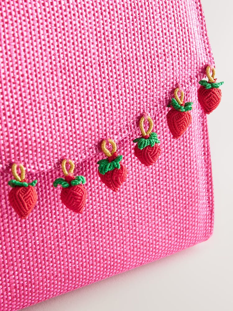 Pink Strawberry Top Handle Bag - Image 8 of 9