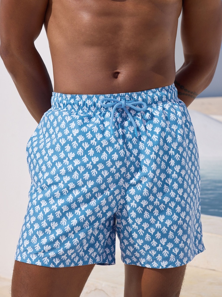 Blue Coral Printed Swim Shorts - Image 1 of 9