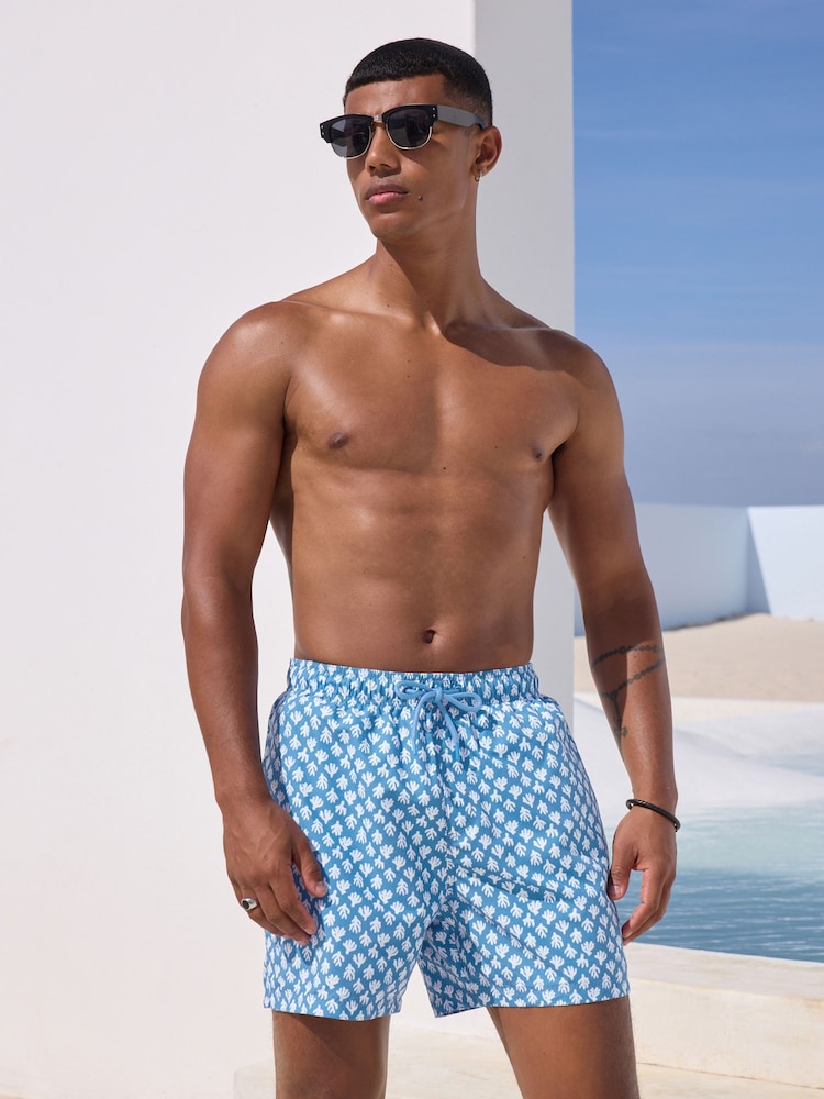 Blue Coral Printed Swim Shorts - Image 4 of 9