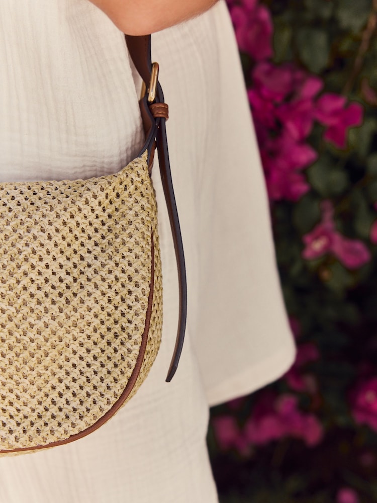 Natural Raffia Sling Bag - Image 3 of 5