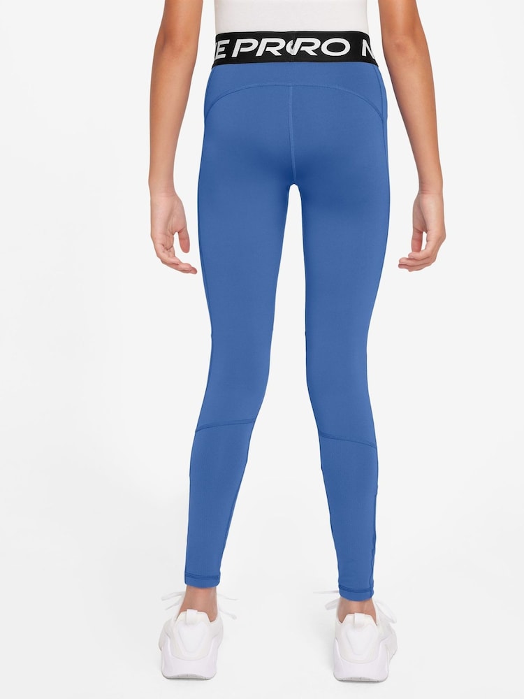 Blau - Nike Dri-FIT Pro Leggings mit hohem Bund - Bild 2 von 3