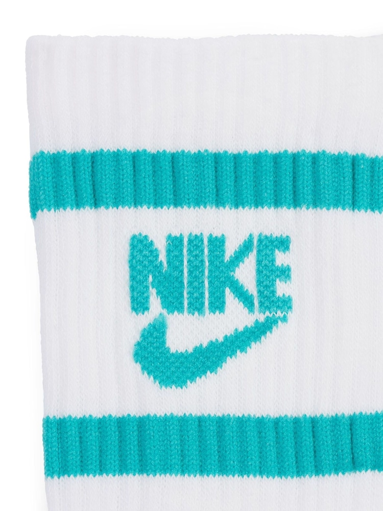 Nike White Blue Kids Cushioned Crew Socks 6 Pack - Image 4 of 4 Nike White Blue Kids Cushioned Crew Socks 6 Pack - Image 4 of 4