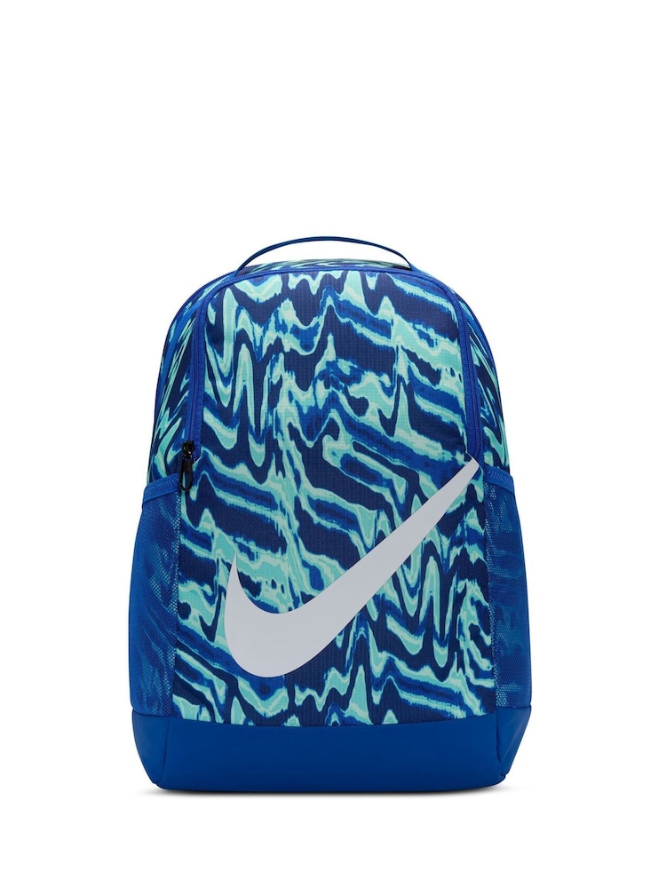 Nike Royal Blue All-Over Print Brasilia Backpack - Image 1 of 8