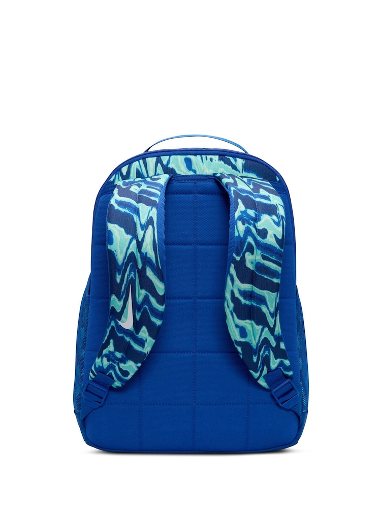 Nike Royal Blue All-Over Print Brasilia Backpack - Image 2 of 8