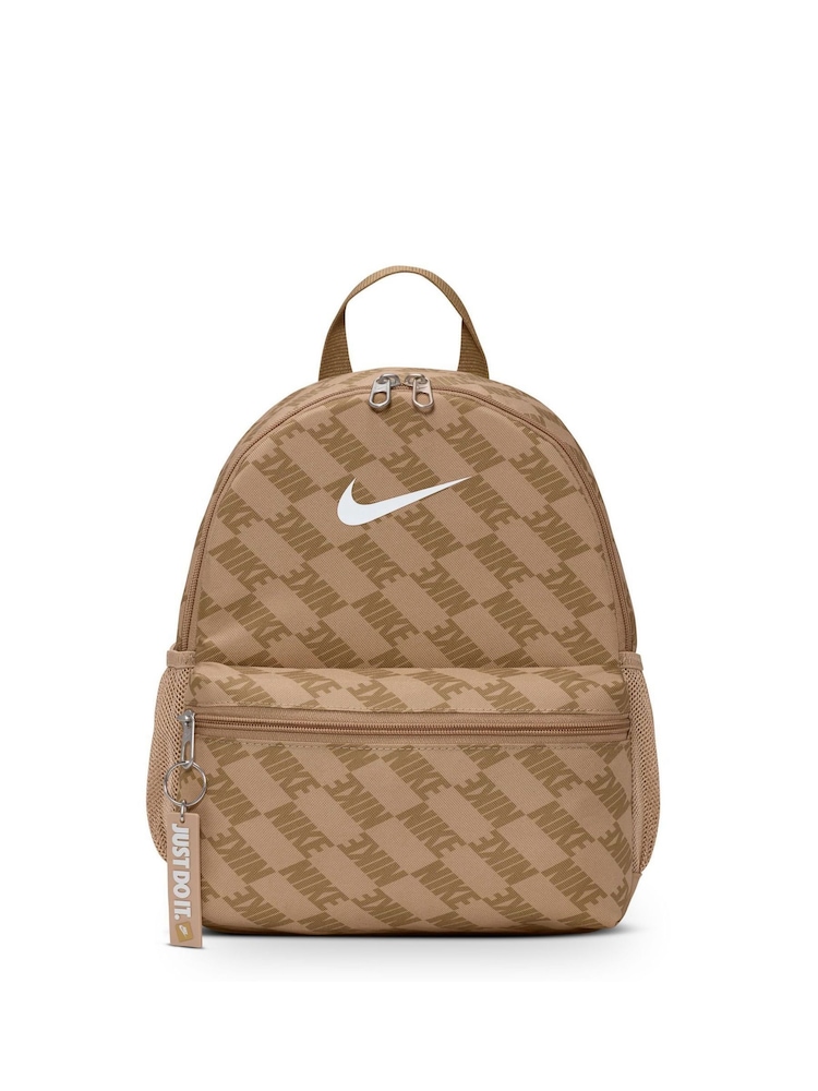 Nike Brown Mini All Over Print Brasilia JDI Backpack - Image 1 of 7 Nike Brown Mini All Over Print Brasilia JDI Backpack - Image 1 of 7