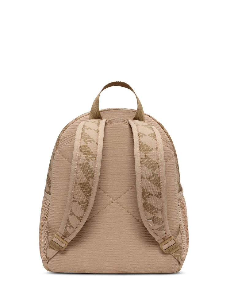 Nike Brown Mini All Over Print Brasilia JDI Backpack - Image 2 of 7 Nike Brown Mini All Over Print Brasilia JDI Backpack - Image 2 of 7