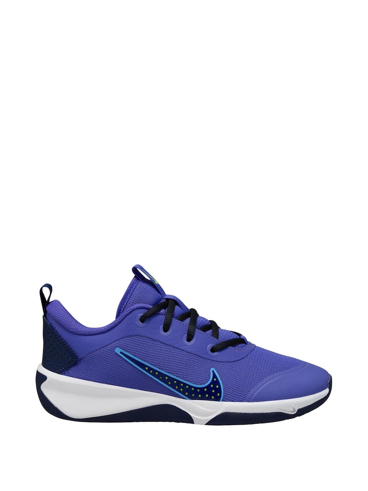 Nike University Blue/White Youth Omni Court Trainers - Image 1 of 4