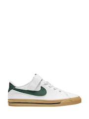 Nike White Fir Green Junior Court Legacy Trainers - Image 1 of 3
