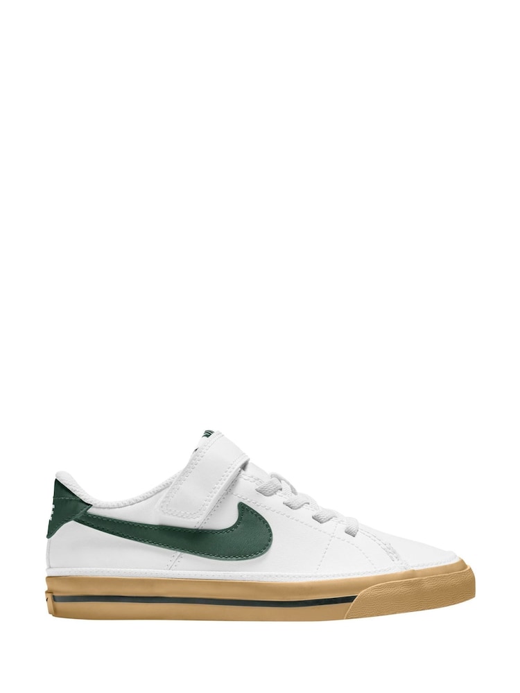 Nike White Fir Green Junior Court Legacy Trainers - Image 1 of 3