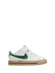 Nike White/Fir Green Infant Court Legacy Trainers - Image 1 of 3