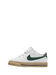 Nike White/Fir Green Infant Court Legacy Trainers - Image 2 of 3