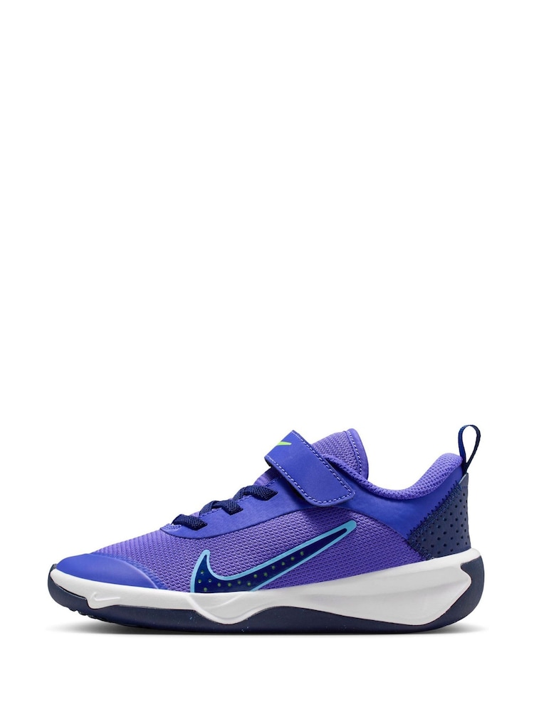 Nike University Blue/White Junior Omni Court Trainers - Image 2 of 9