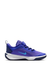 Nike University Blue/White Junior Omni Court Trainers - Image 3 of 9