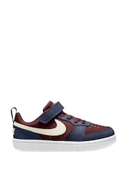 Nike Dark Team Red/Navy Junior Court Borough Low Recraft Trainers - Image 1 of 4