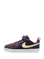 Nike Dark Team Red/Navy Junior Court Borough Low Recraft Trainers - Image 2 of 4