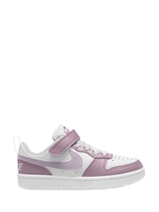Nike White/Pink Plum Junior Court Borough Low Recraft Trainers - Image 1 of 4