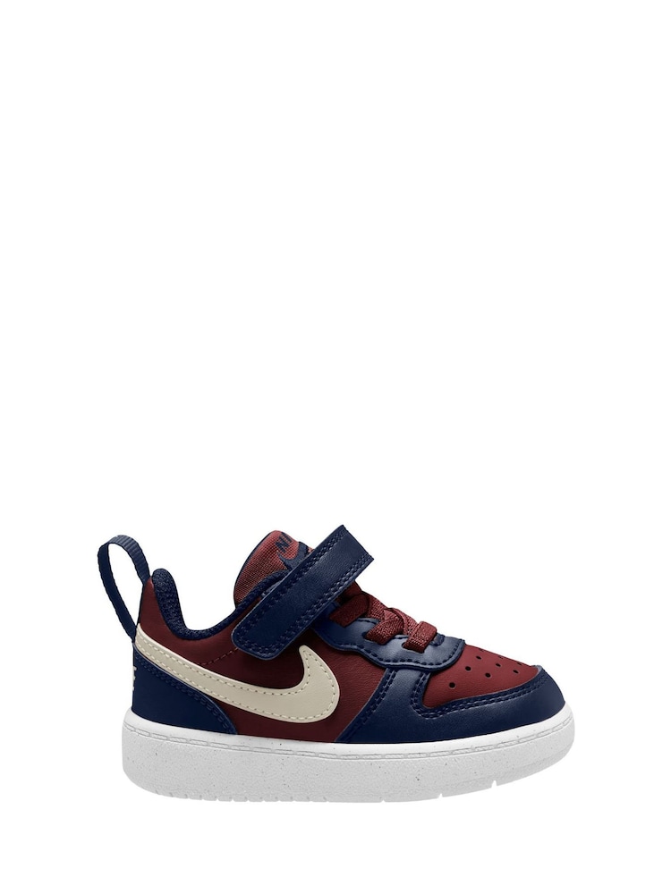 Nike Dark Team Red/Navy Infant Court Borough Low Recraft Trainers - Image 1 of 4