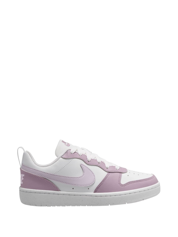 White/Pink Plum - Zapatillas de deporte bajas Youth Court Borough Recraft de Nike - Imagen 1 de 4