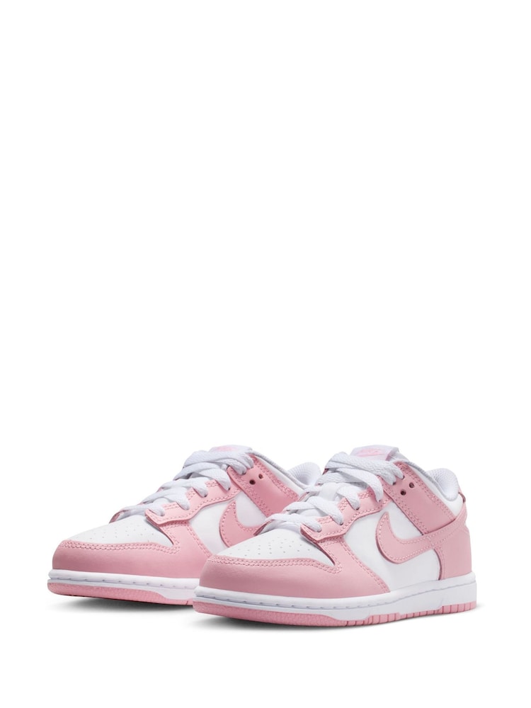 Alb/Roz Mediu Soft - Pantofi de sport Nike Junior Dunk Low - Image 3 of 9