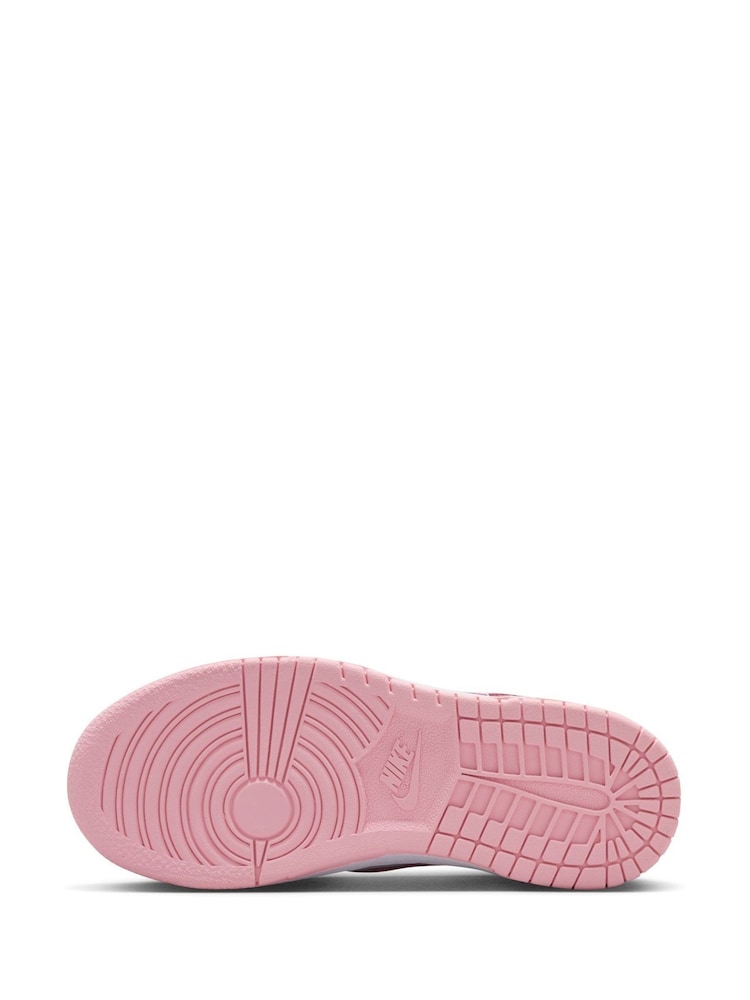 Alb/Roz Mediu Soft - Pantofi de sport Nike Junior Dunk Low - Image 6 of 9
