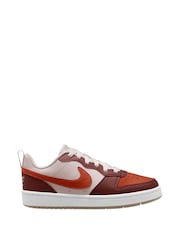 Nike Dark Team Red/Rose Pink Youth Court Borough Low Recraft Trainers - Image 1 of 4