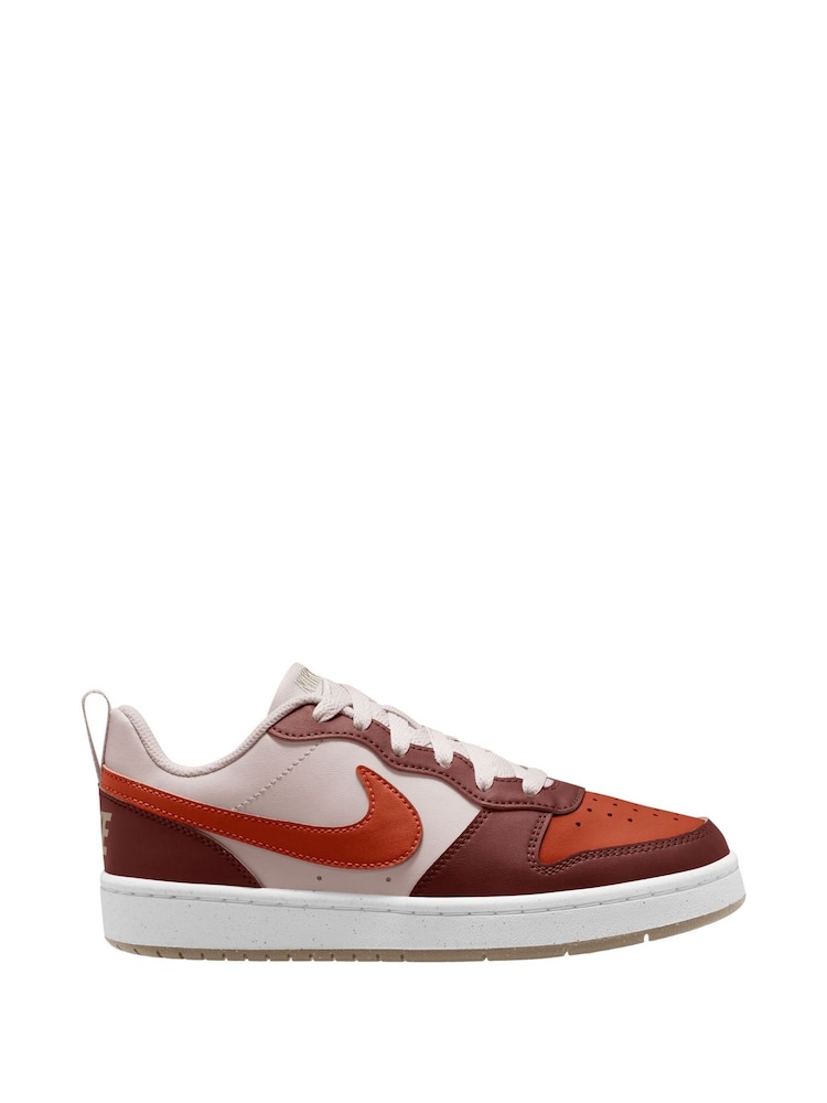 Nike Dark Team Red/Rose Pink Youth Court Borough Low Recraft Trainers - Image 1 of 4