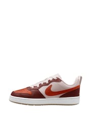 Nike Dark Team Red/Rose Pink Youth Court Borough Low Recraft Trainers - Image 2 of 4