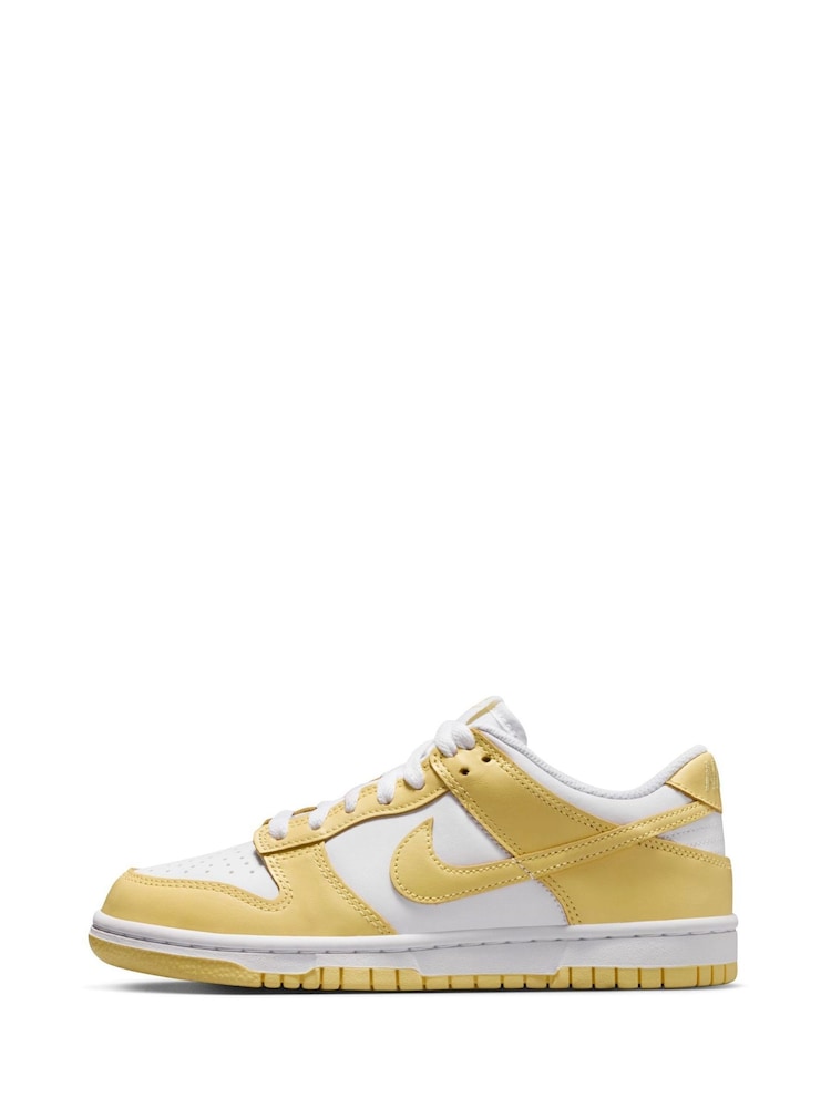 Nike White/Lemon Youth Dunk Low Trainers - Image 2 of 10 Nike White/Lemon Youth Dunk Low Trainers - Image 2 of 10
