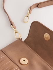 Tan Brown Fringe Phone Bag - Image 5 of 6