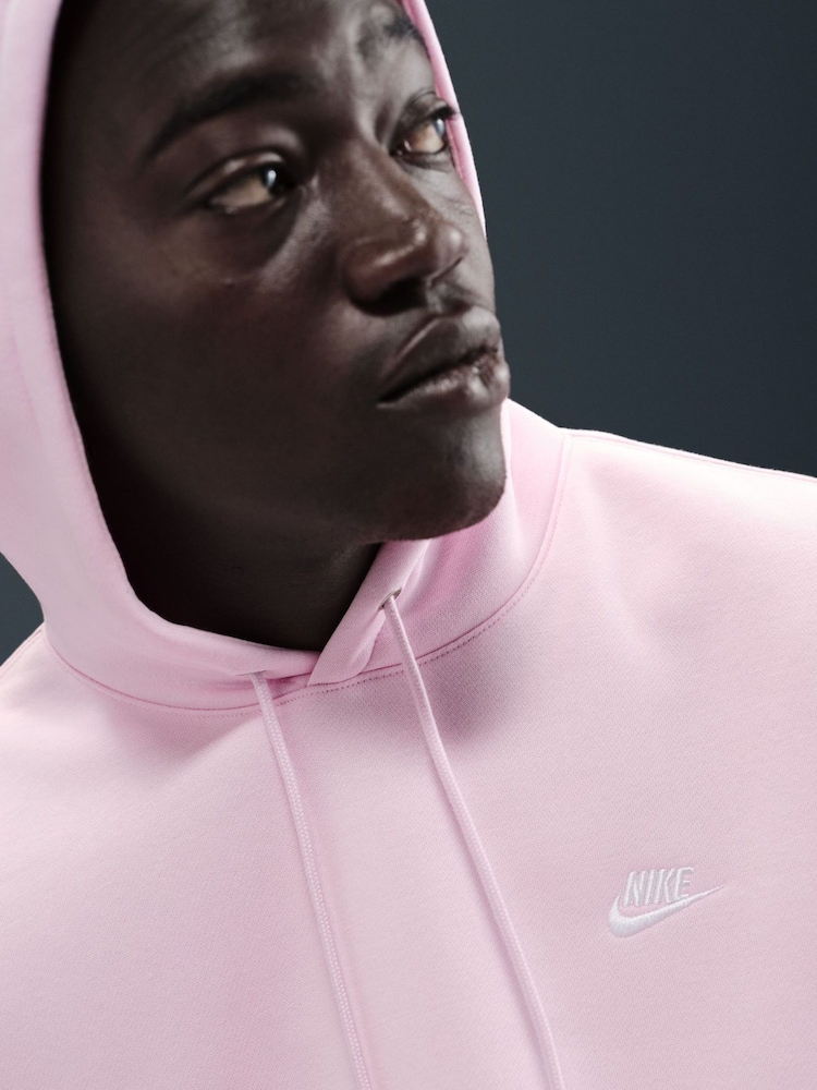 Nike Red Club Pull Over Hoodie - Image 5 of 5 Nike Red Club Pull Over Hoodie - Image 5 of 5