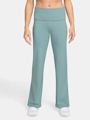 Nike Cannon Blue One High Waisted Fold Over Flared Leggings - Image 1 of 3