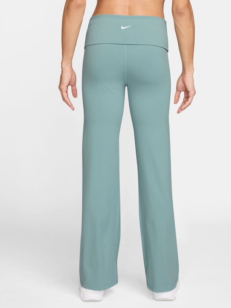 Nike Cannon Blue One High Waisted Fold Over Flared Leggings - Image 2 of 3