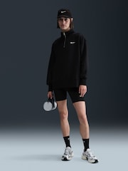 Nike Black Sportswear Phoenix Fleece Over-Oversized 1/4-Zip Sweatshirt - Image 1 of 5