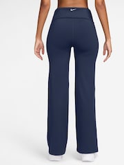 Nike Midnight Navy One High Waisted Fold Over Flared Leggings - Image 2 of 4