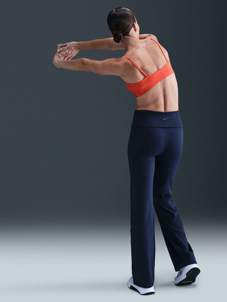 Nike Midnight Navy One High Waisted Fold Over Flared Leggings - Image 2 of 6 Nike Midnight Navy One High Waisted Fold Over Flared Leggings - Image 2 of 6