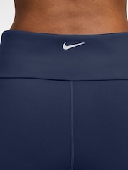 Nike Midnight Navy One High Waisted Fold Over Flared Leggings - Image 3 of 4