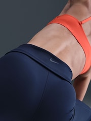 Nike Midnight Navy One High Waisted Fold Over Flared Leggings - Image 5 of 6