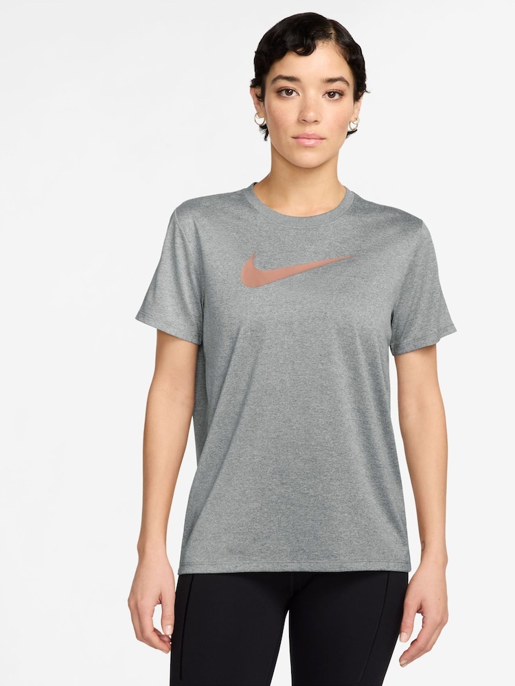 Nike Grey Dri-FIT Graphic Print T-Shirt - Image 1 of 3