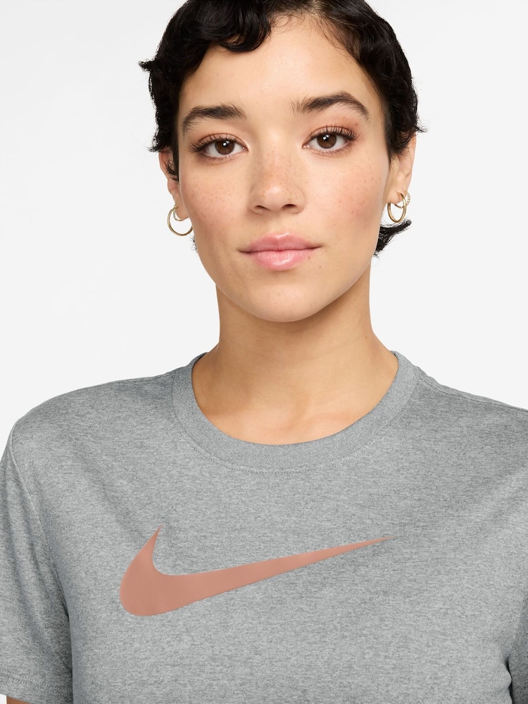 Nike Grey Dri-FIT Graphic Print T-Shirt - Image 3 of 3
