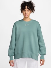 Nike Cannon Blue Oversized Phoenix Fleece Crew Neck Sweatshirt - Image 1 of 3